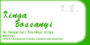 kinga bossanyi business card